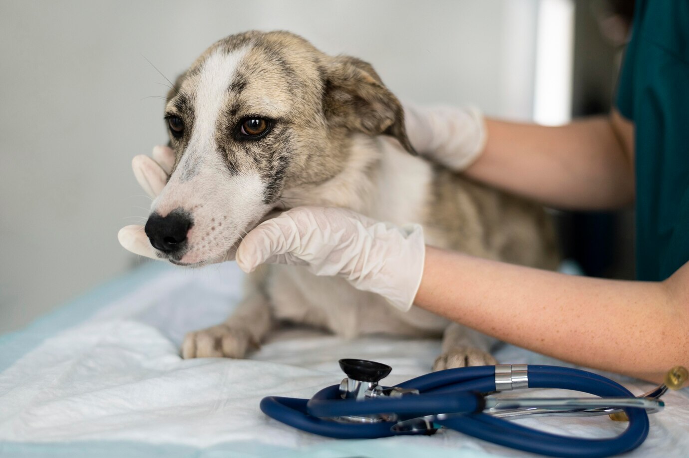Close Up Veterinarian Taking Care Dog 23 2149100201