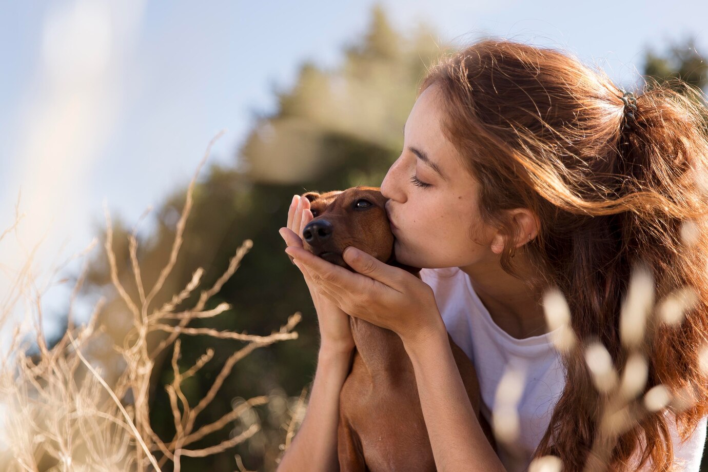 Medium Shot Woman Kissing Dog 23 2149009098